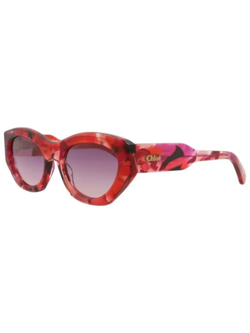 New Chloé Womens Cat Eye Red Red Violet Fashion Designer Sunglasses